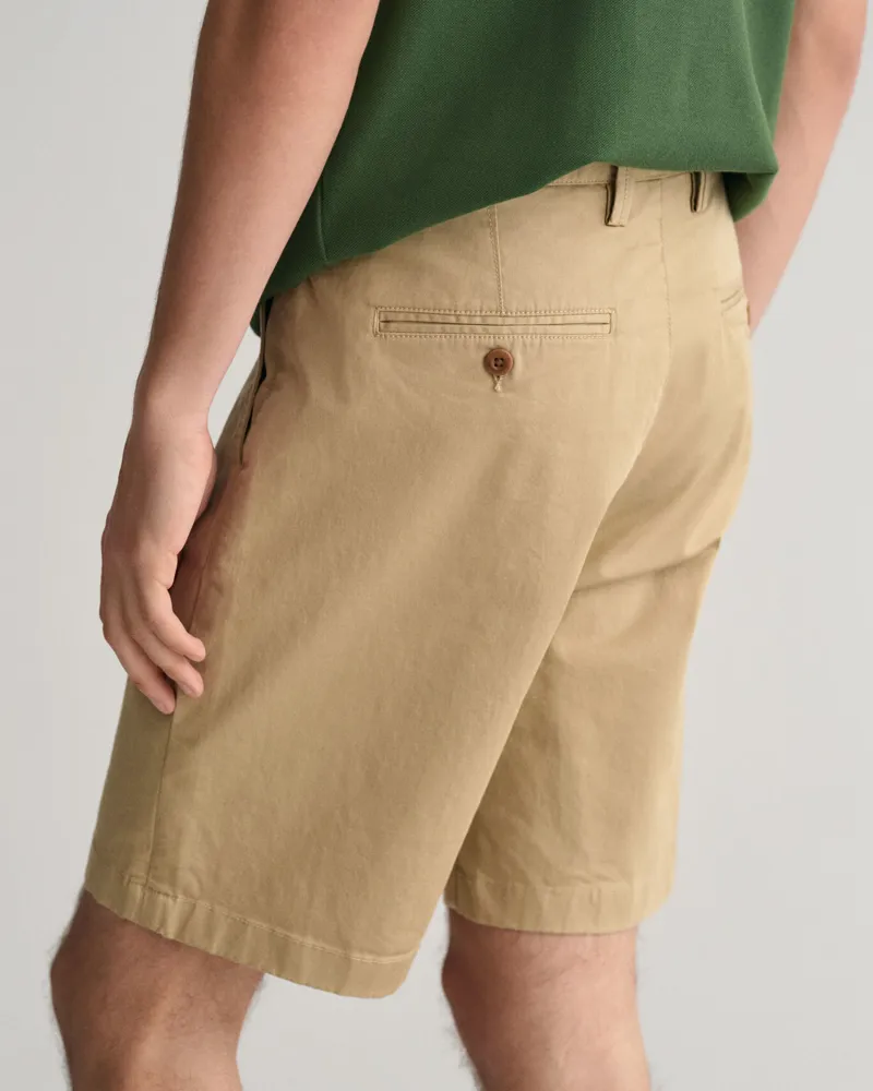 Gant Slim Fit Twill Shorts Dark Khaki-3