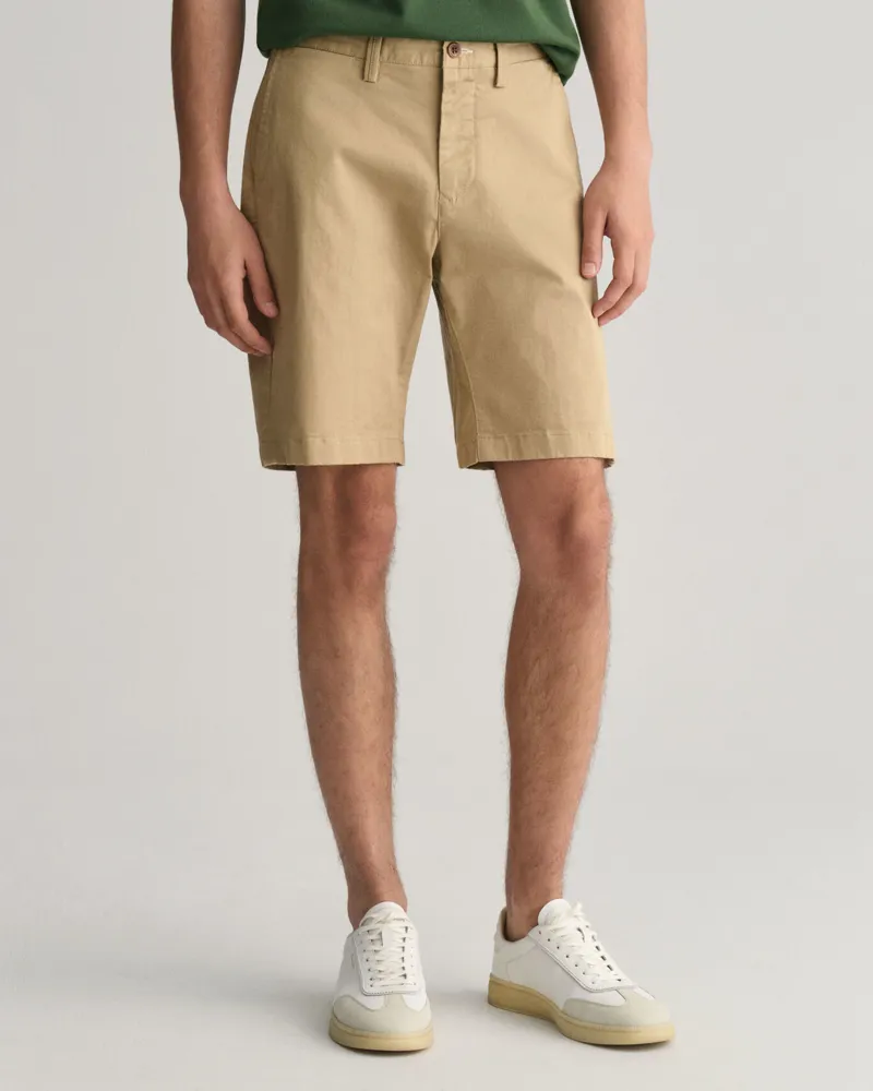 Gant Slim Fit Twill Shorts Dark Khaki-5