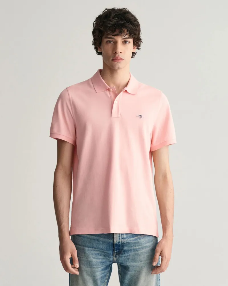 Gant Regular Fit Shield Pique Polo Shirt Bubblegum Pink-1