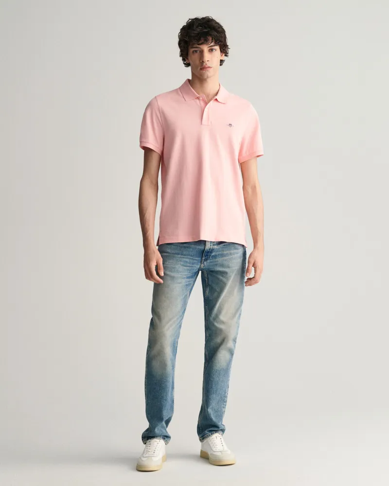 Gant Regular Fit Shield Pique Polo Shirt Bubblegum Pink-2