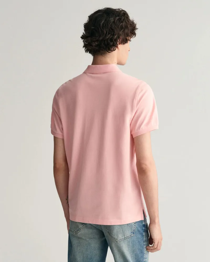 Gant Regular Fit Shield Pique Polo Shirt Bubblegum Pink-3