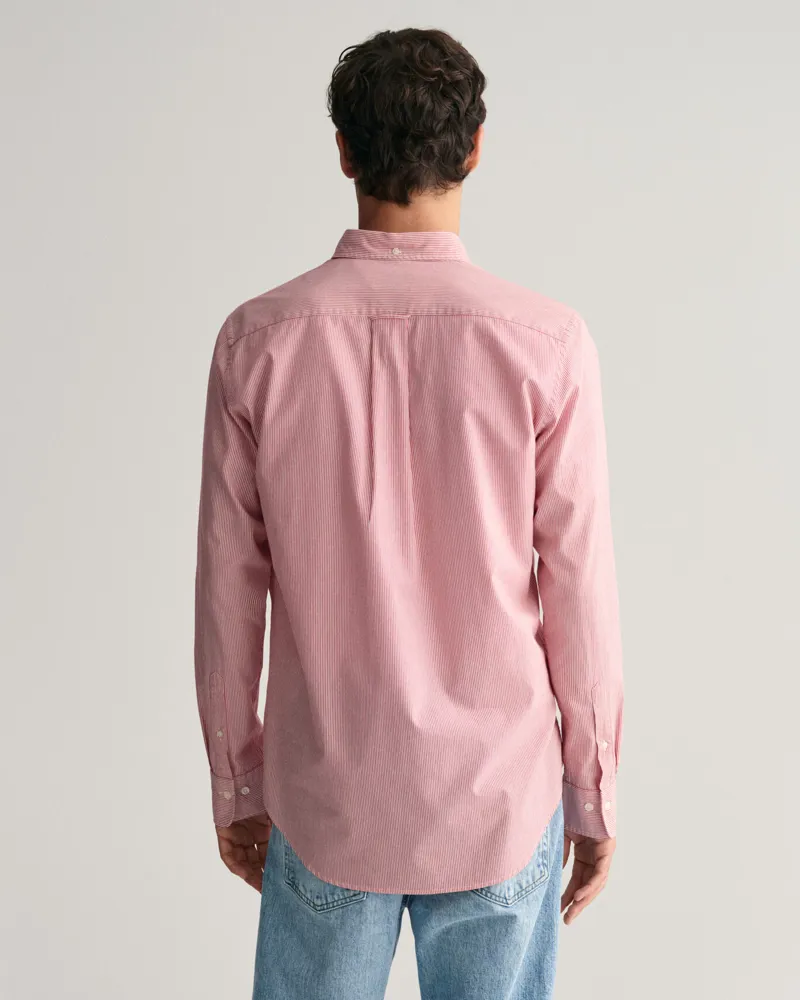 Gant Regular Fit Banker Stripe Poplin Shirt Ruby Red-1
