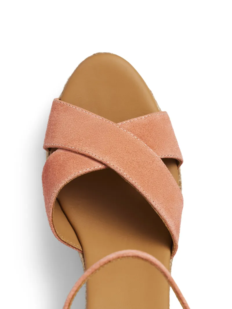 Fairfax and Favor Valencia Wedge Melon Suede-2