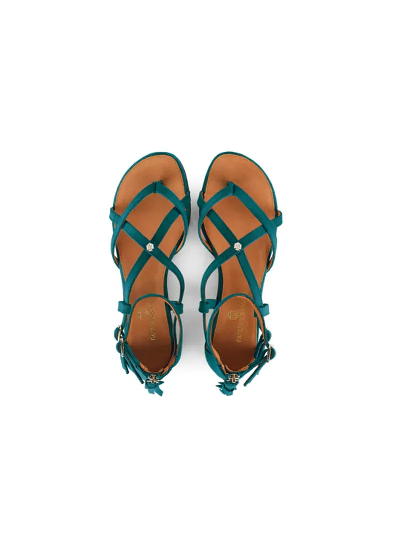 Fairfax and Favor Brancaster Sandal Ocean Suede-3