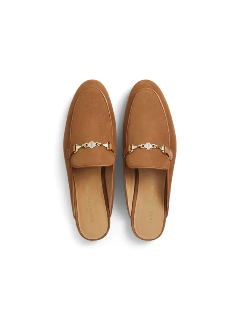 Fairfax and Favor Tuddenham Mule Tan Suede-3