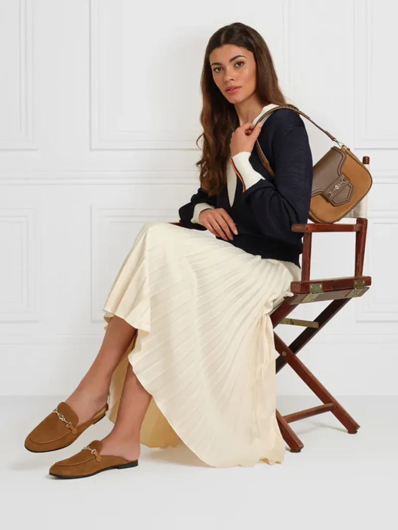 Fairfax and Favor Tuddenham Mule Tan Suede-1