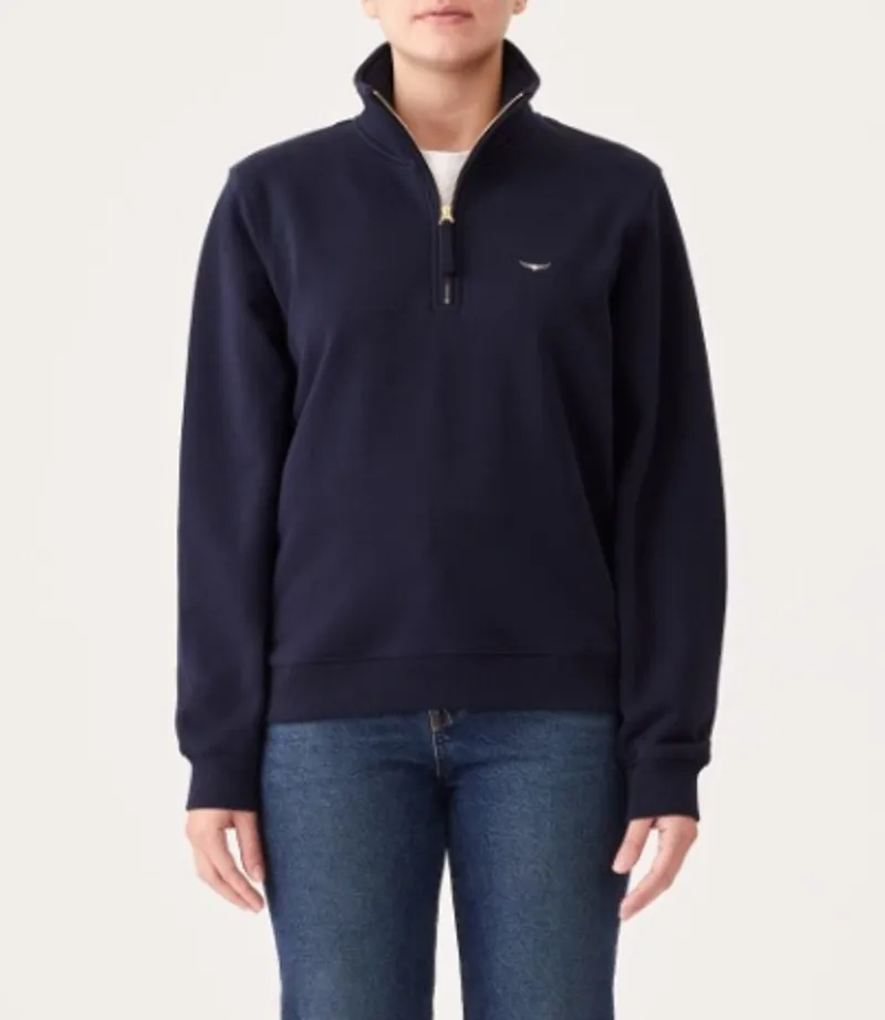 RM Williams Trickett 1/4 Zip Jumper Navy
