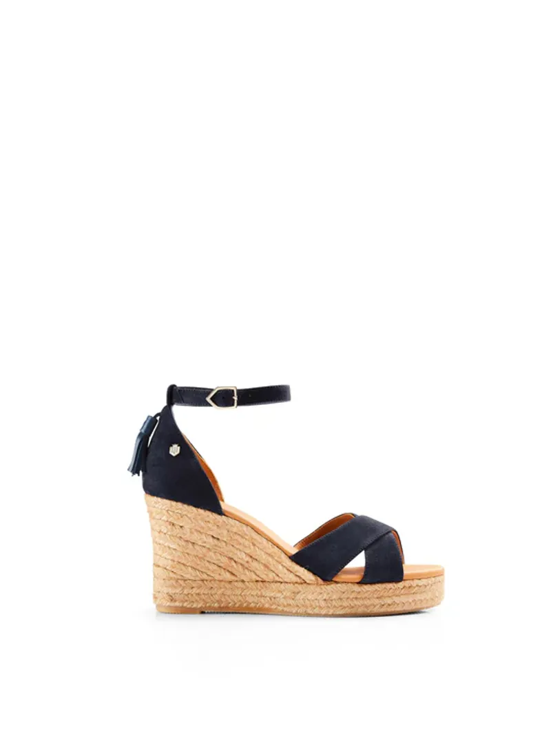 Fairfax and Favor Valencia Wedge Navy Suede-2
