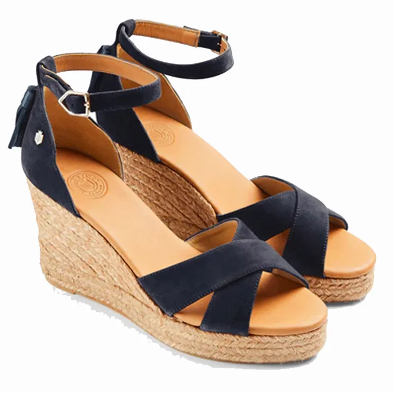 Fairfax and Favor Valencia Wedge Navy Suede