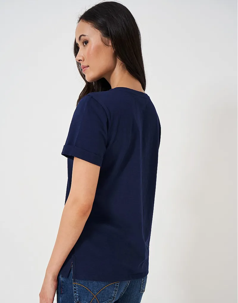 Crew Clothing Perfect Crew Slub T-Shirt Navy-2