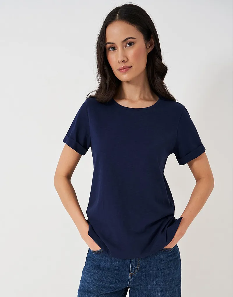 Crew Clothing Perfect Crew Slub T-Shirt Navy-1