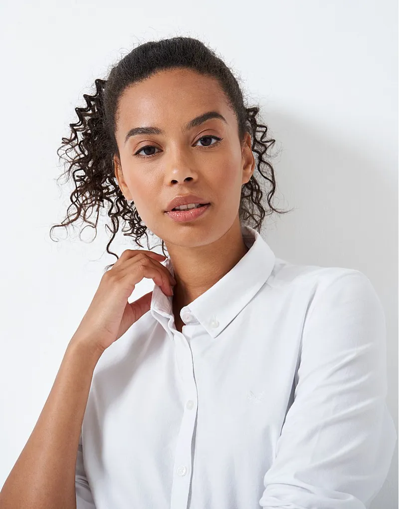 Crew Clothing Bracken Oxford Shirt White-4