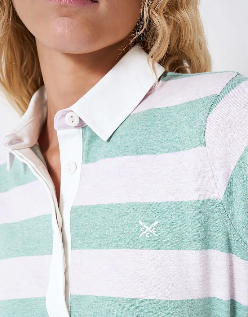 Crew Stripe Rugby Shirt Sea Pink-4