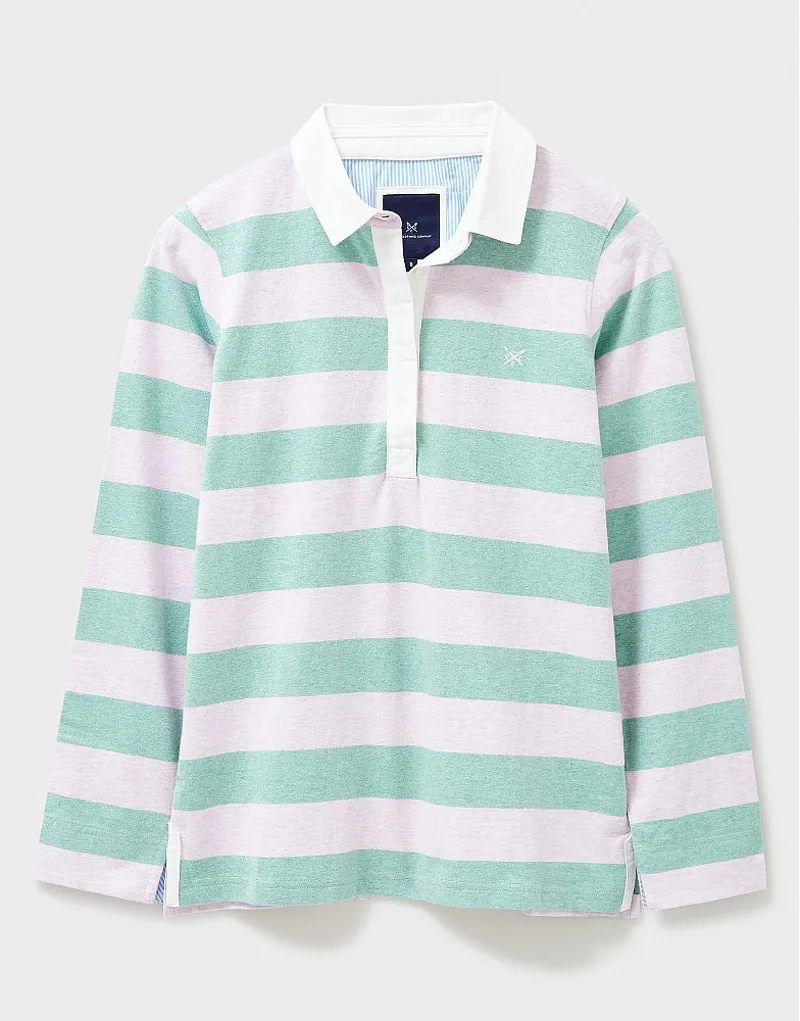 Crew Stripe Rugby Shirt Sea Pink-5