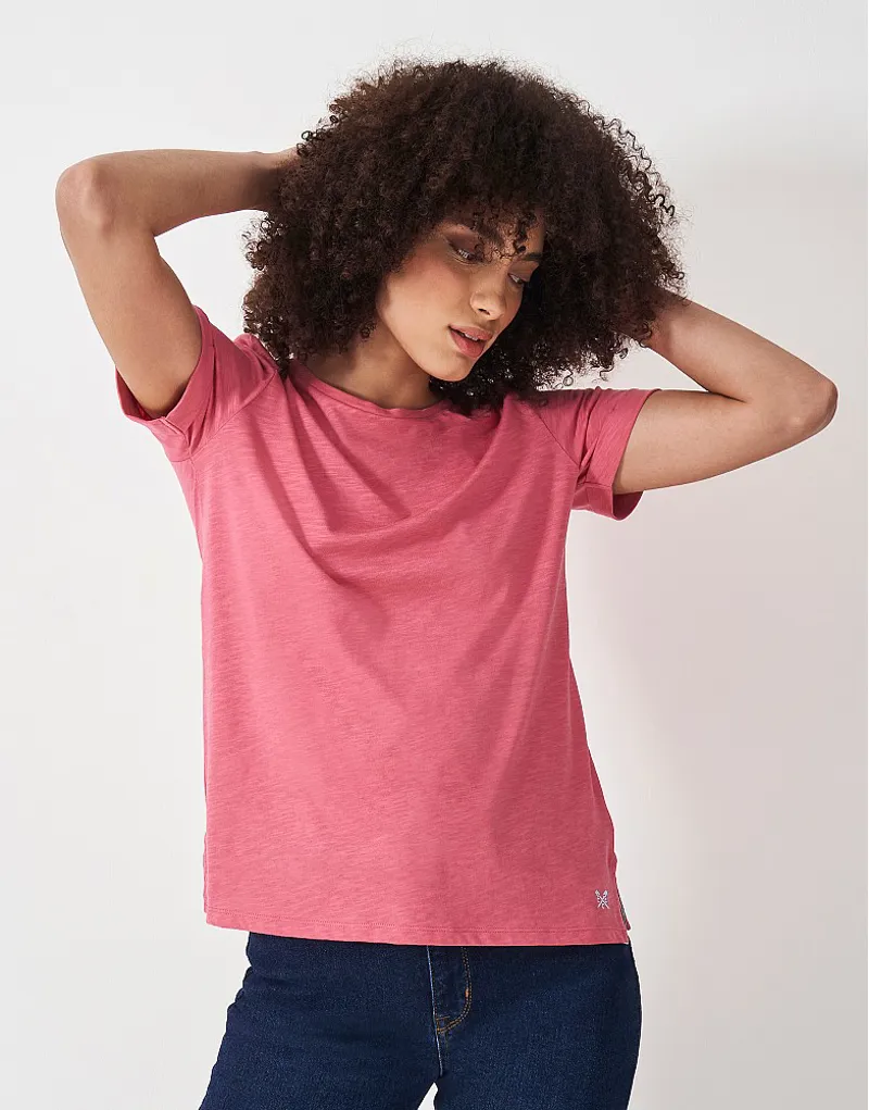 Crew Slub T-Shirt Rapture Rose-1