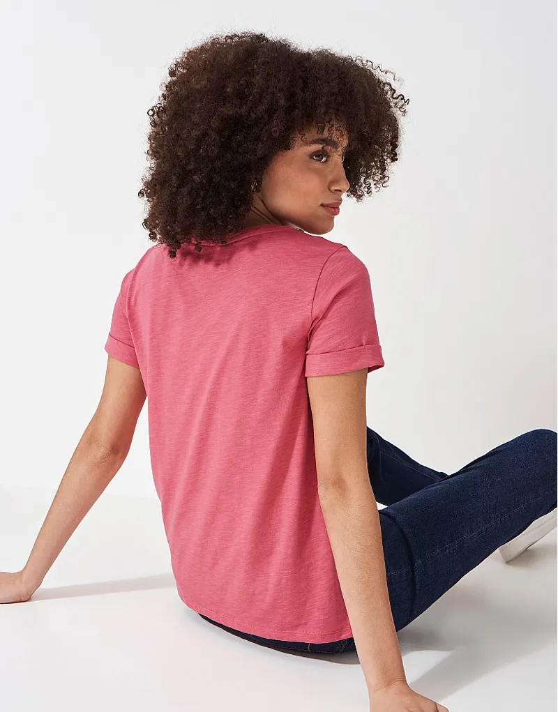 Crew Slub T-Shirt Rapture Rose-4