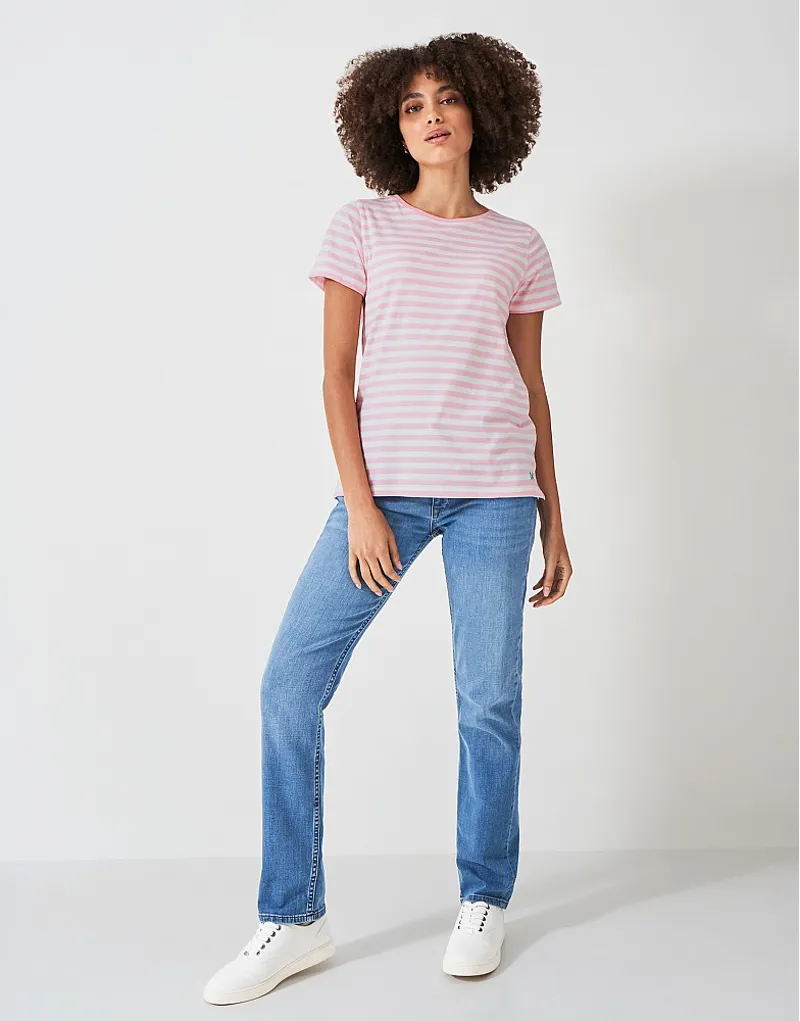 Crew Breton T-Shirt White Pink-1