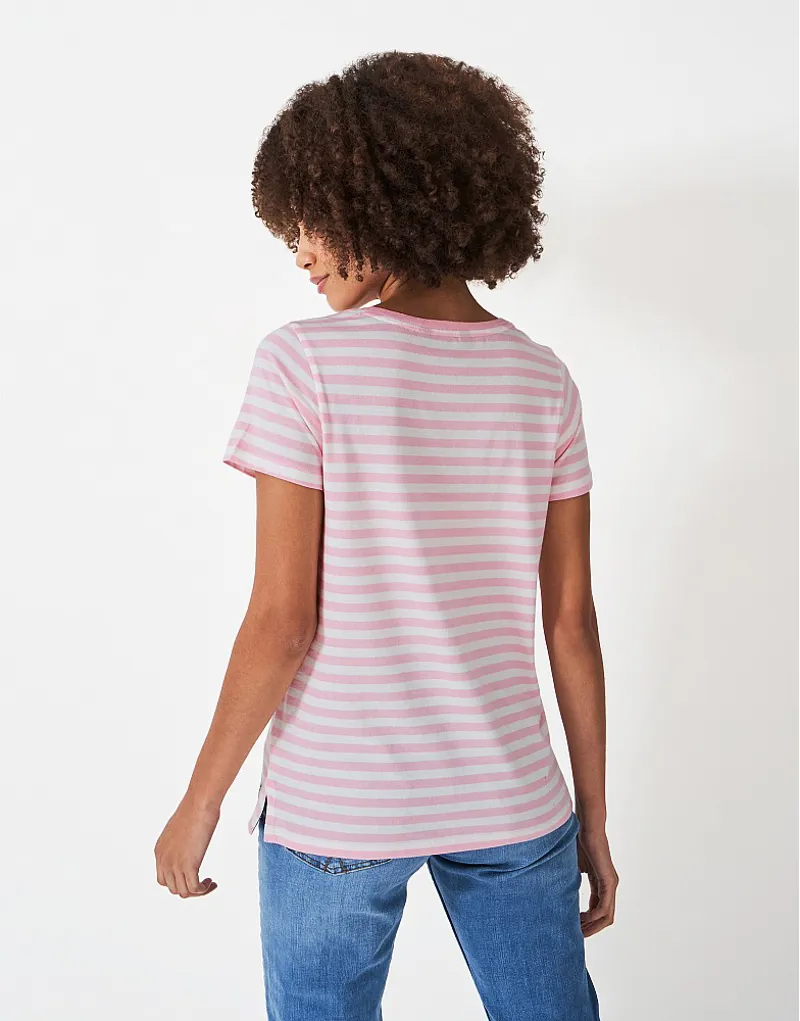 Crew Breton T-Shirt White Pink-2