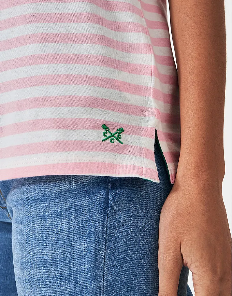 Crew Breton T-Shirt White Pink-3