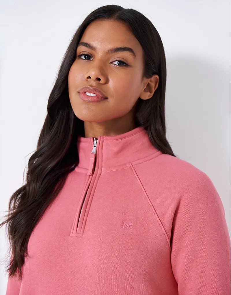 Crew Half Zip Sweatshirt Rapture Rose-2