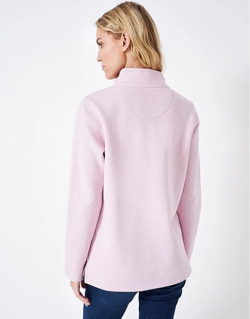 Crew Half Button Sweatshirt Pink-3