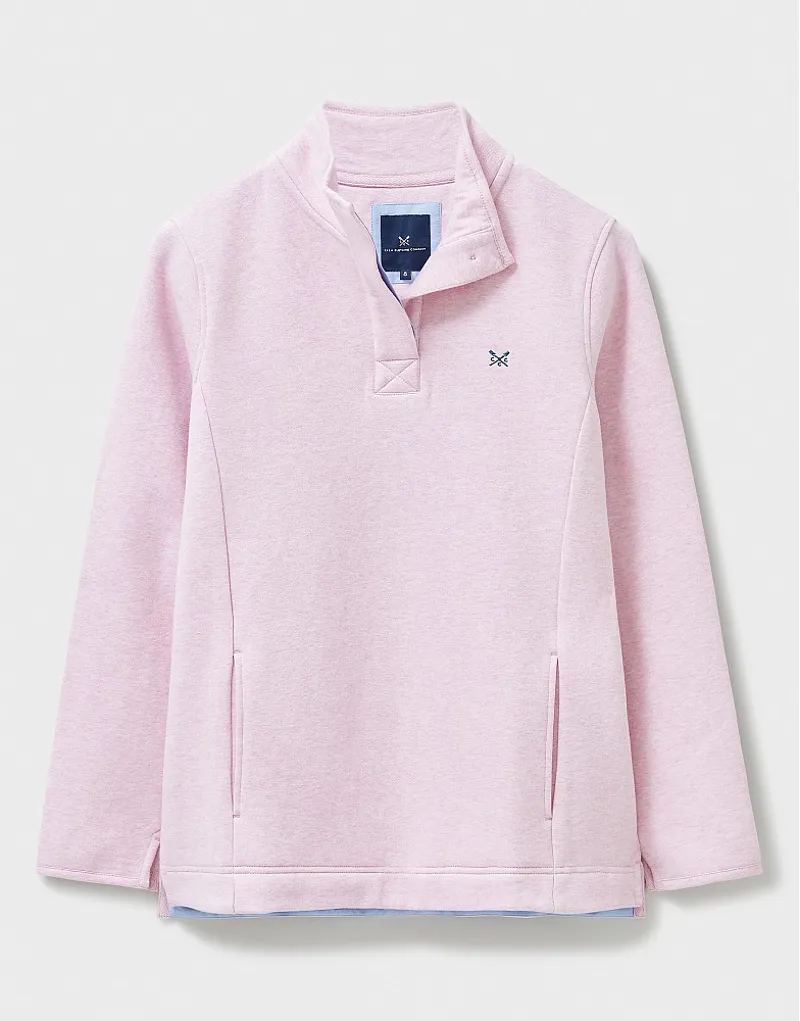 Crew Half Button Sweatshirt Pink-5